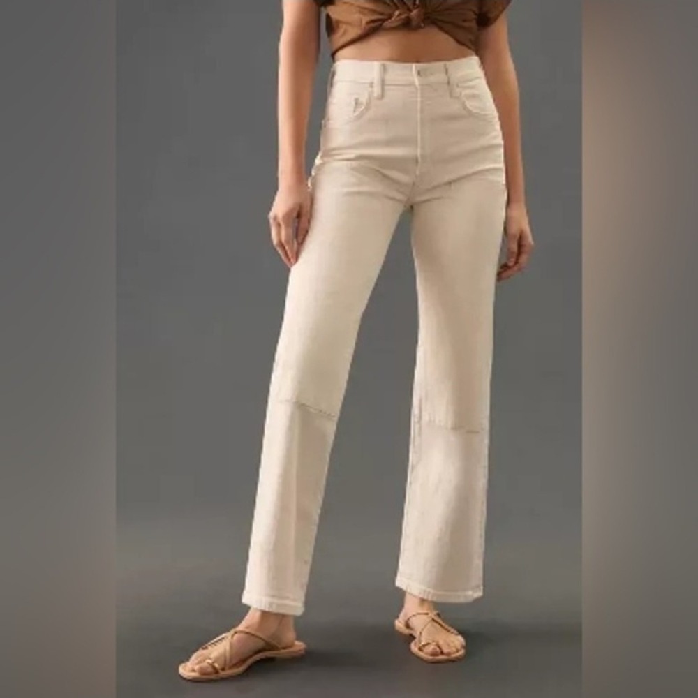 Mother Women's The Bee's Knees Rambler Zip Act Natural Ankle Jeans Size 29